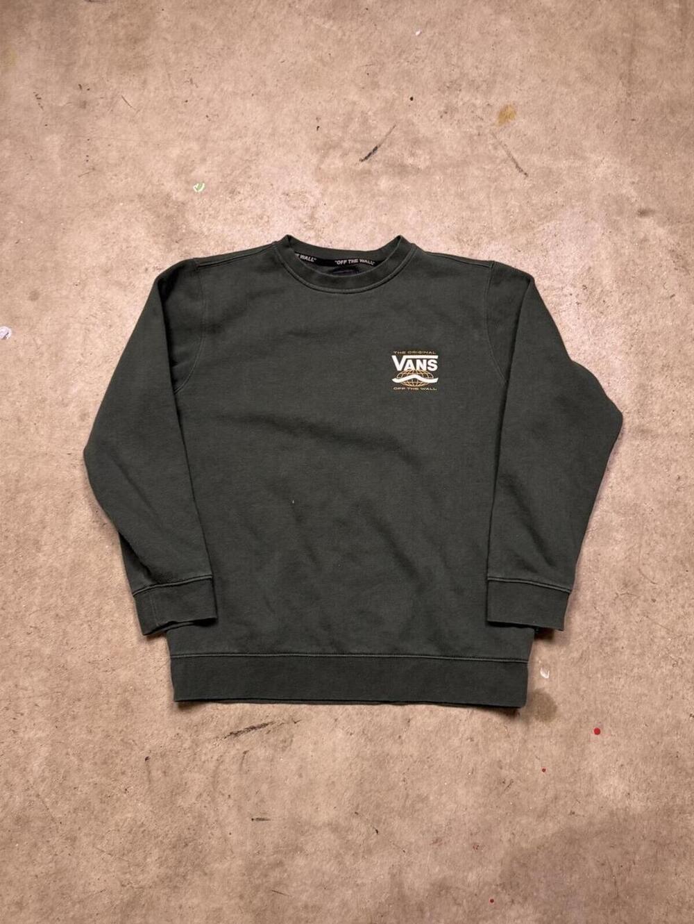 Vans Off The Wall Green Crewneck Sweatshirt Youth XL Adult Small